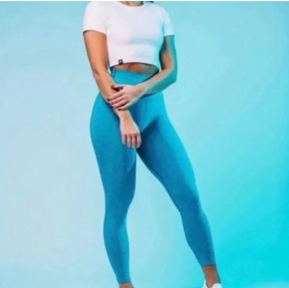 Alphalete Pants - Alphalete Womens Size Small Blue Seamless Halo Leggings High Performance NWOT